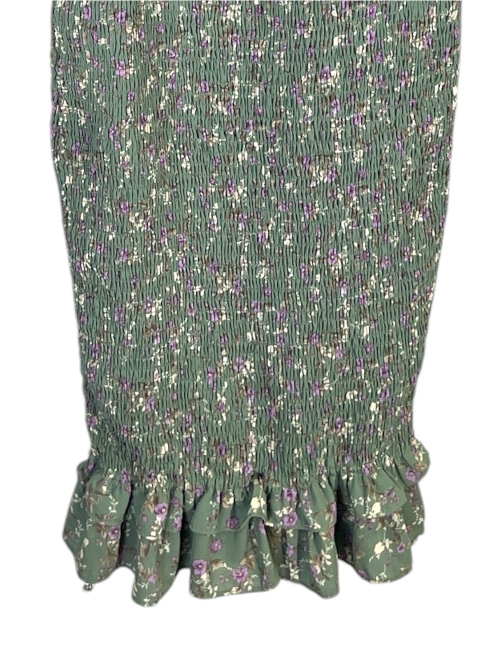 Petal & Pup Sage Green Floral Midi Dress with Puff Sleeves - Picture 8 of 12